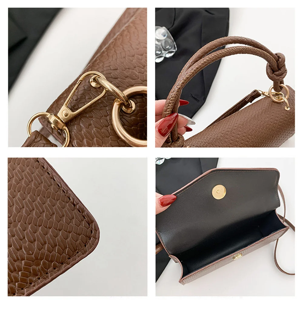 Solid Color PU Leather Texture Shoulder Bag Small Square Bag Ladies Commuter Crossbody Bag Designer Brand High Quality Handbag