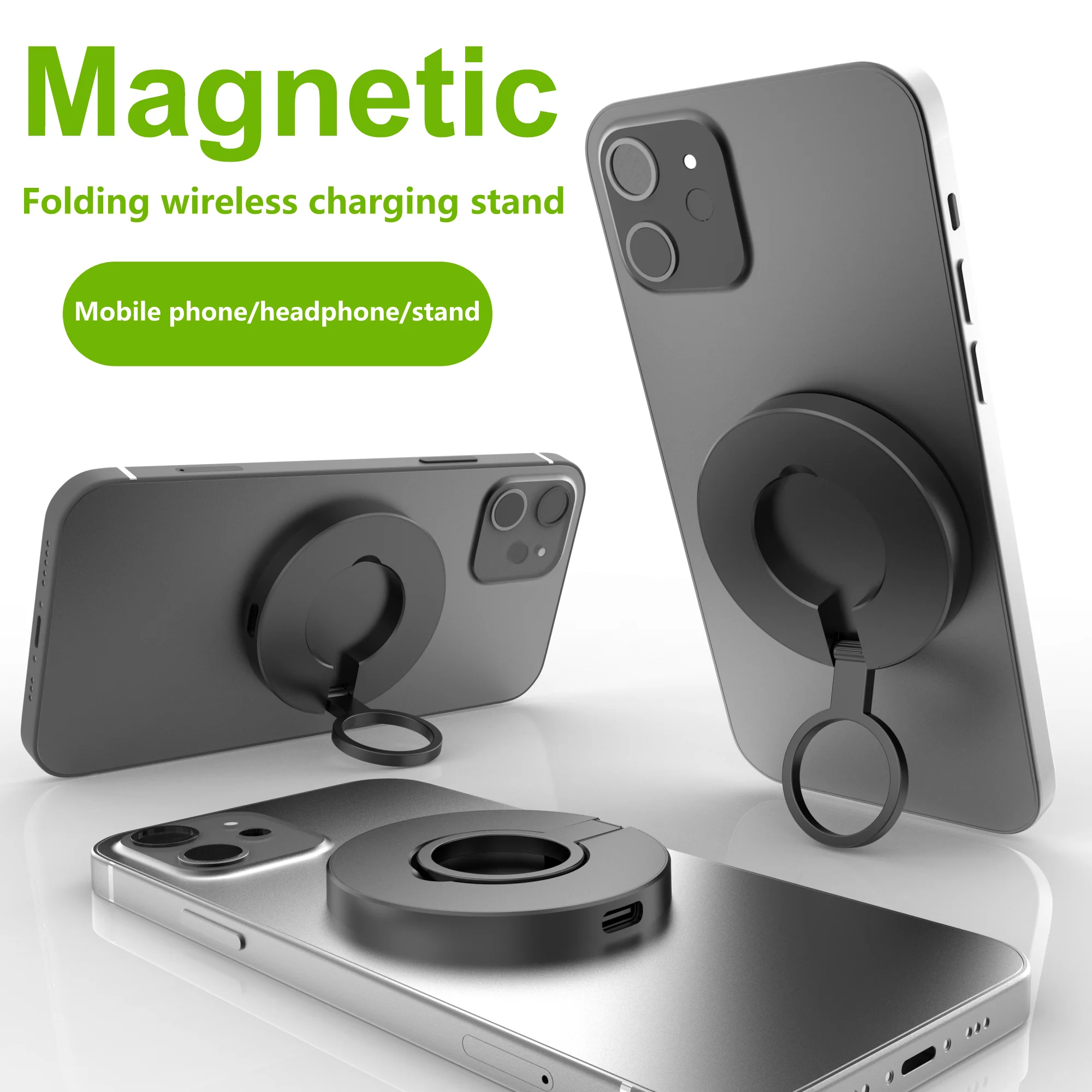 

Магнитный держатель для телефона с беспроводной зарядкой 15W, автомобильный кронштейн для iPhone 15, 14, 13, 12, Samsung и Android-смартфонов