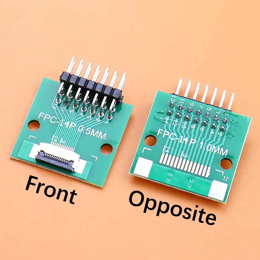 4/6/8/10/12/15/16/18/20/22/24/26/30-50Pin 2.54mm Bent Pin To 0.5mm Pitch FPC FFC Connector Flexible Ribbon Cable Adapter Board