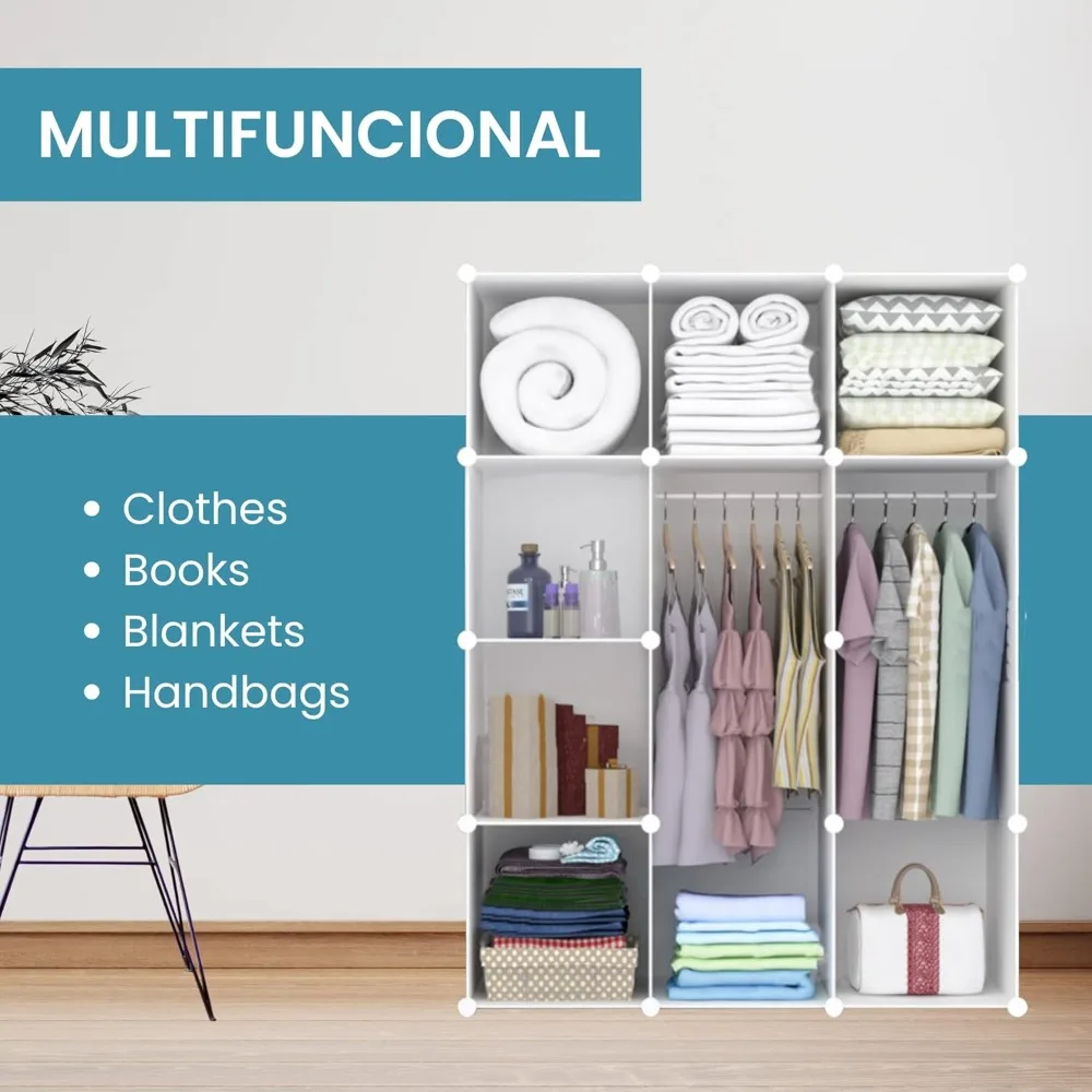 Armario Modular, Estantería de Módulos, Organizador Modular de Ropa Ropero para Hogar, Estante de Almacenamiento