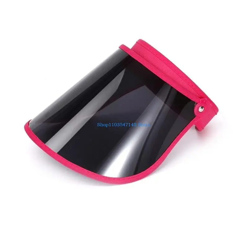 

P88B Sun Hat for Woman Teenagers Unisex Outdoor Black Visor Hat Wide Brim Spring Summer Anti-uv Hat Transparent Design