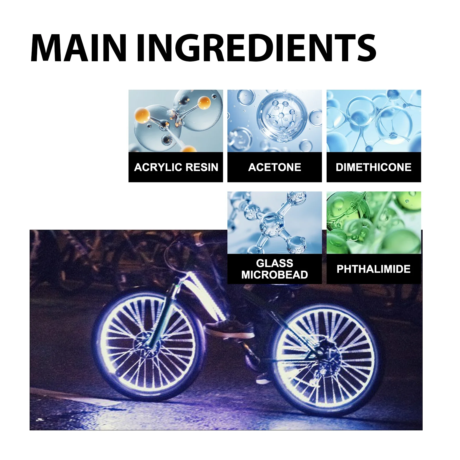 Nachtreflektierendes Spray für Fahrrad- und Wanderbekleidung Leuchtende Warnmarkierung Öko-Fluoreszierende Nacht-Sicherheits-Reflektorbeschichtung – Detail 11