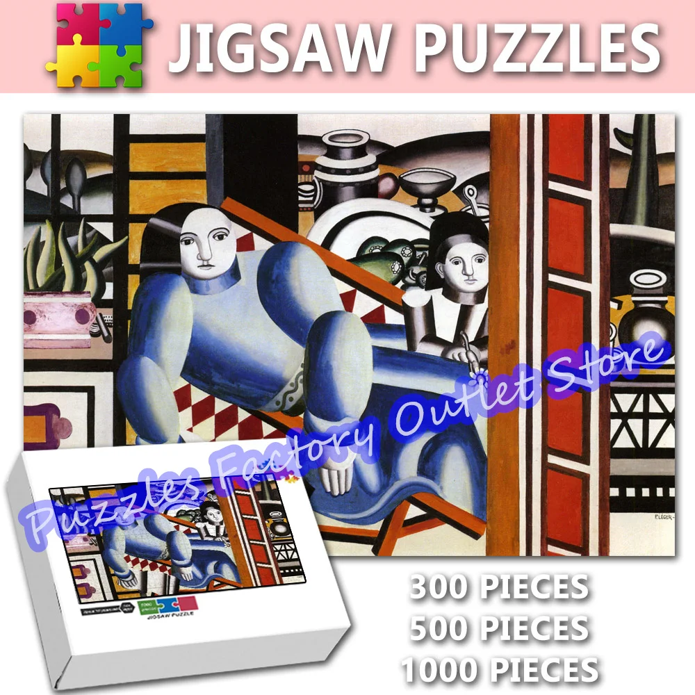 300/500/1000 Pieces Jigsaw Puzzle The Woman and The Child Fernand Leger Abstractionism Artwork Print Puzzle Toys Christmas Gifts