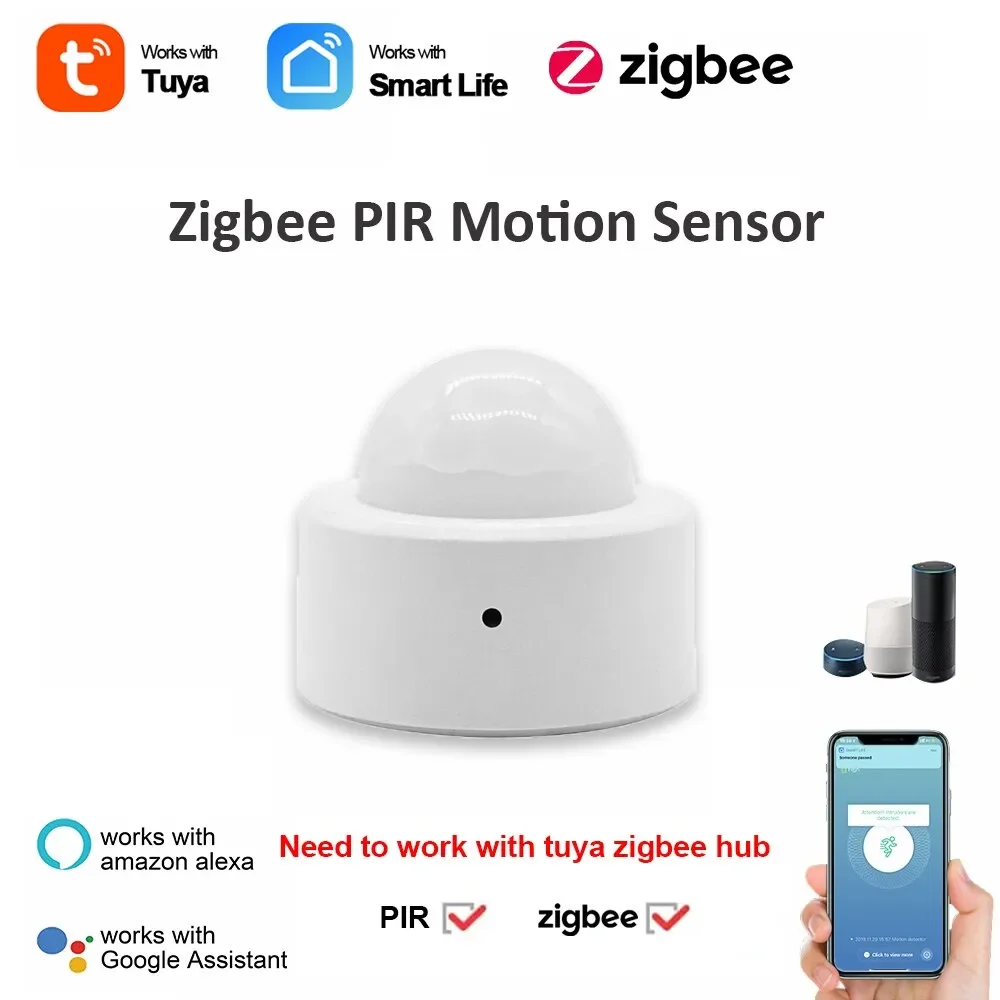 Tuya ZigBee Smart PIR Motion Sensor Human Body Infrared Detector Wireless Smart Home Security Smart Life with Zigbee Gateway Hub