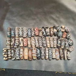1pcs/lot Natural multi-pattern old agate dzi Weathering lines Tooth yellow red High-grade Taiwan craftsmanship Bracelet Necklace