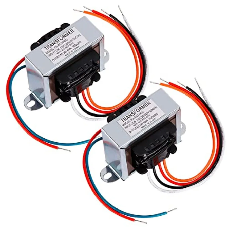

2 Pack 40VA Control TransformerPrimary 120/208/240V Secondary 24V IsolationTransformer with Foot Mount for HVAC Furnace Multi T