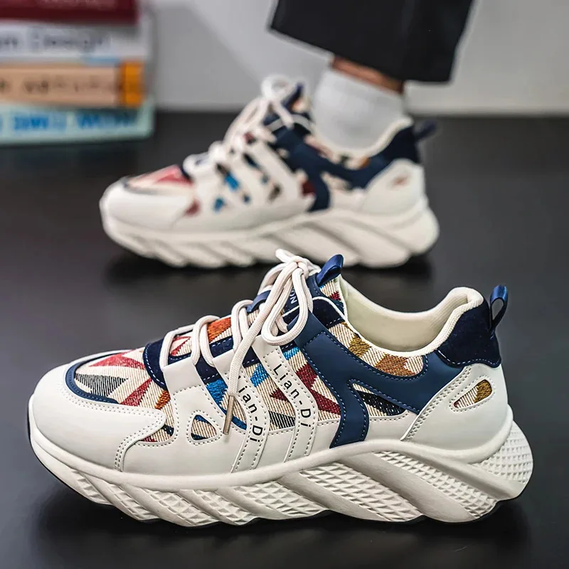 أحذية رياضية كاجوال للرجال أحذية رياضية بنعال ناعمة نعال سميكة غير قابلة للانزلاق تزيد من الجري أحذية رجالية مبركن قماشية قابلة للتنفس