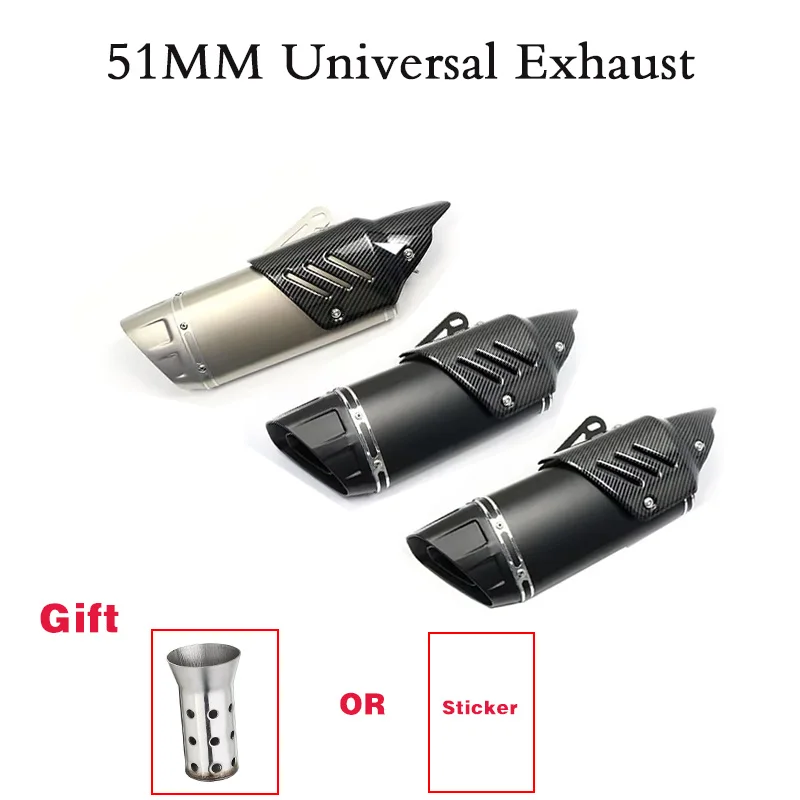 

Universal Exhaust Motorcross Pitbike Escape Moto Motorcycle Muffler Pipe For HONDA CBR650F CBR300 Z250 Z400 Z900 Z800 R3 R6