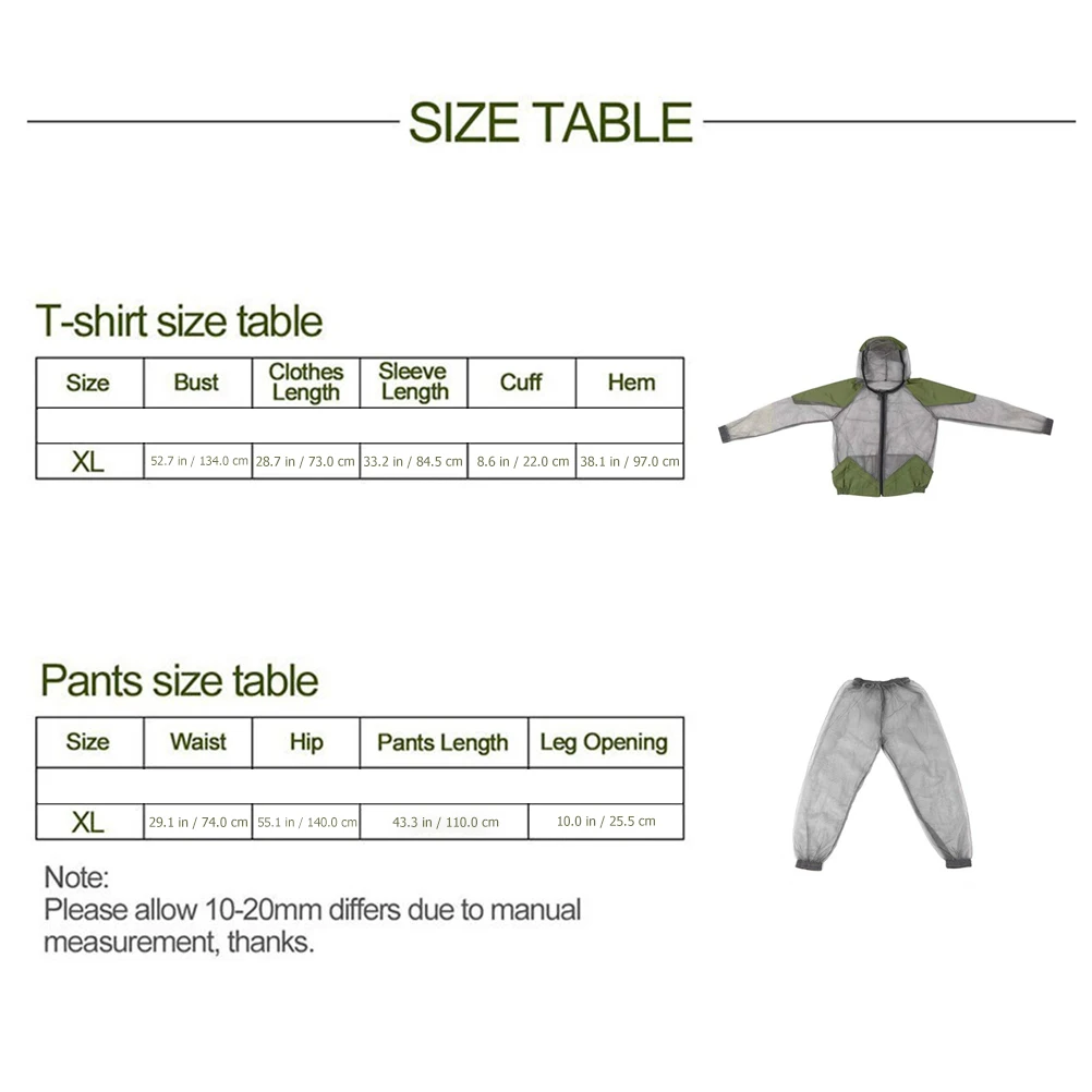 

1 set Mosquito-proof Clothing Set Sun Protection Gloves Lightweight Durable Anti-mosquito Insect-proof Camping Outdoor Gardening