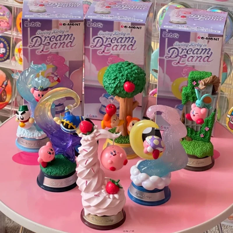 

Original Re-Ment Action Figure Anime Kirby Waddle Dee Elfilin Ice Kirby Snowman Swaying Swing Collectible Toy Surprise Gifts