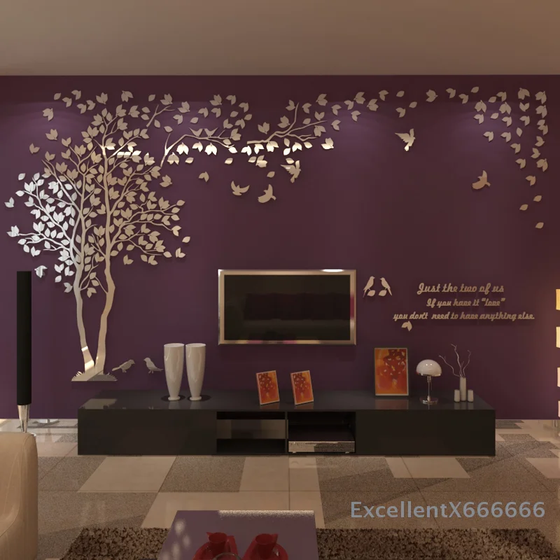 

Self-adhesive Home Background Wall Wall Decal Wall Stickers Home Decoration, Bedroom Wallpaper 3D Acrylic Tree Wall Stickers