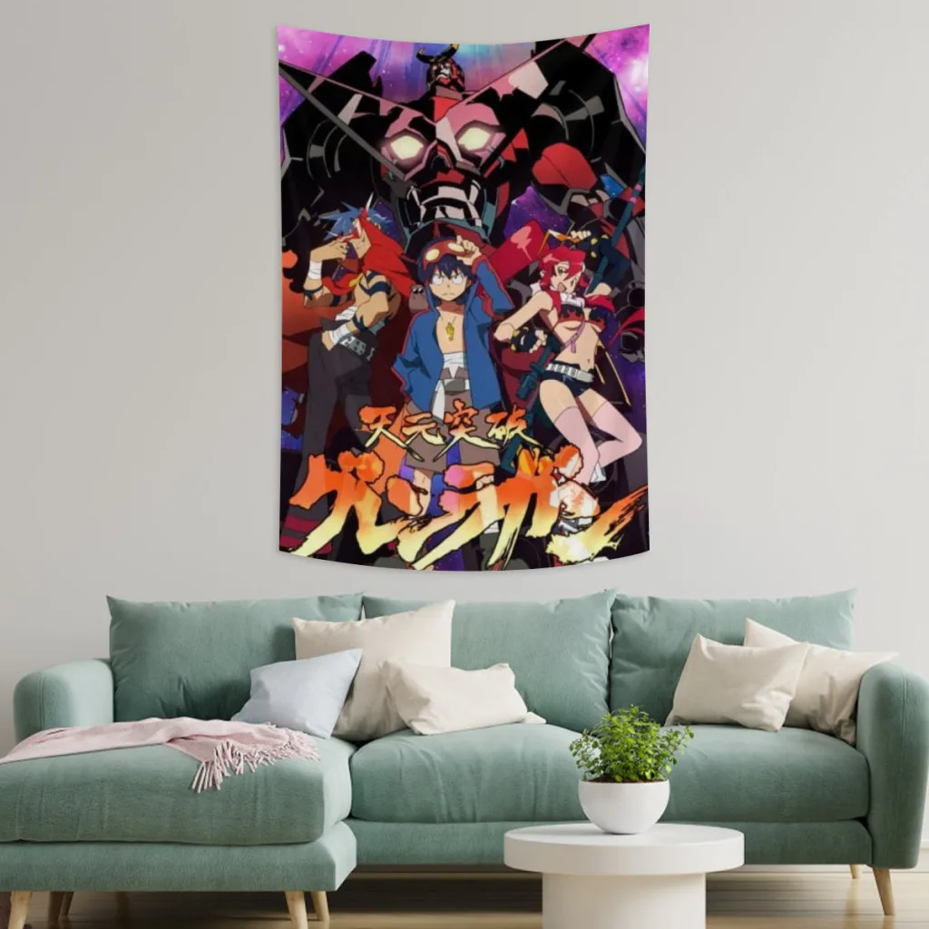 Tengen Toppa Gurren-Lagann Tapestry  Room Décor Aesthetic Home Decoration Bedroom Wall Art