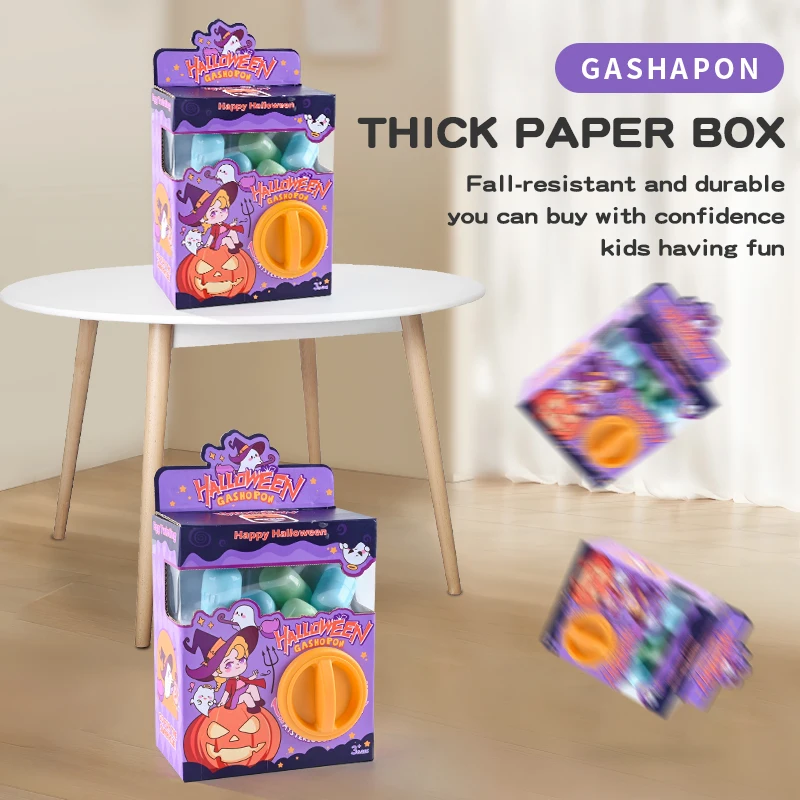Children's Halloween Twist Egg Machine Fun Egg Toy Mini Claw Arcade Twist Egg Fun Blind Box Toy DIY Puzzle Game Grab Doll