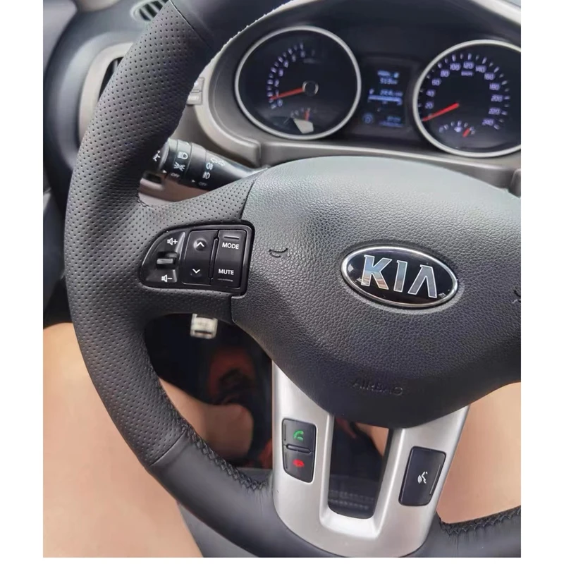 For Kia Sportage 3 2011-2014 Kia Ceed Cee\'d 2010-2012 hand sew Car Steering Wheel Cover