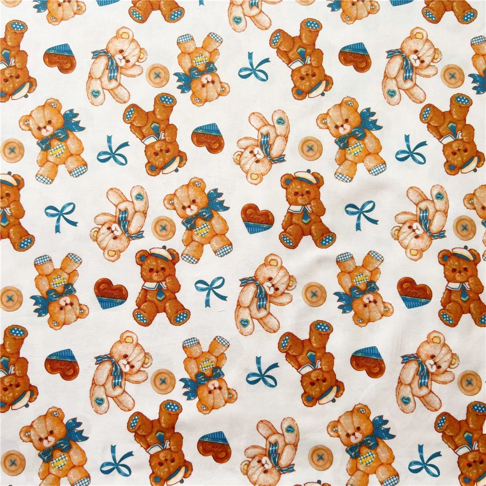 Lovely Vintage Cute Chocolate Bear cotton fabric Sewing Quilting Needlework Material DIY Handmade Lolita skirt turban