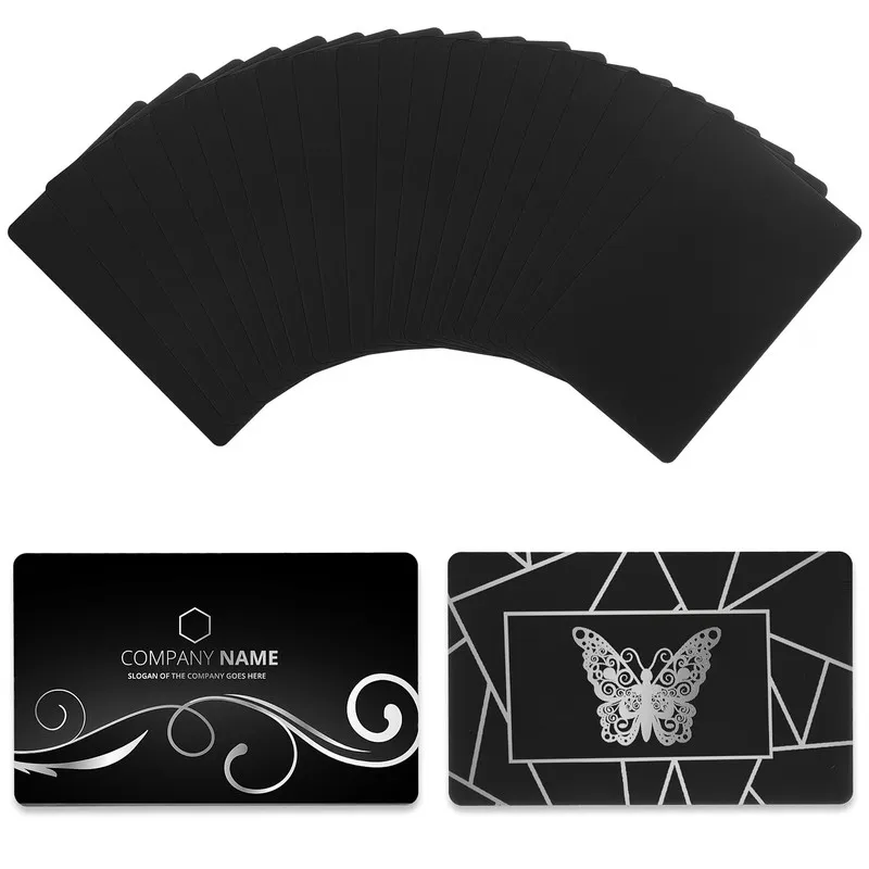 

26pcs Black Handmade DIY Aluminum Card Wear Resistant Hard Plate Durable Alloy Material for Art Craft Creation Processing