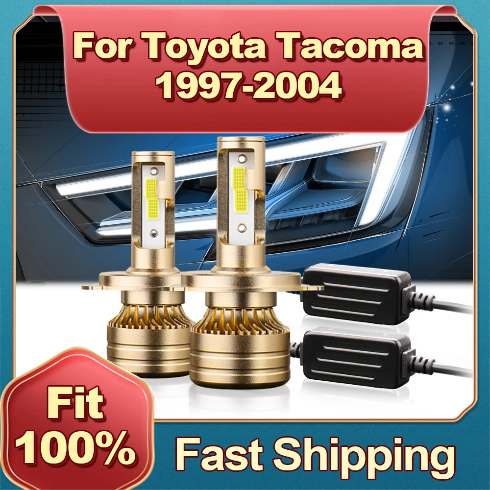 

2Pcs High Bright LED Car Headlights 6000K White Light H4 For Toyota Tacoma 1997 1998 1999 2000 2001 2002 2003 2004