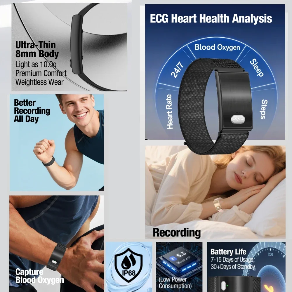 2026 New ECG+PPG Smart Watch Women 8mm Ultra Thin Body Temperature Blood Pressure HPV Heart Rate Bluetooth Call Smartwatch Men