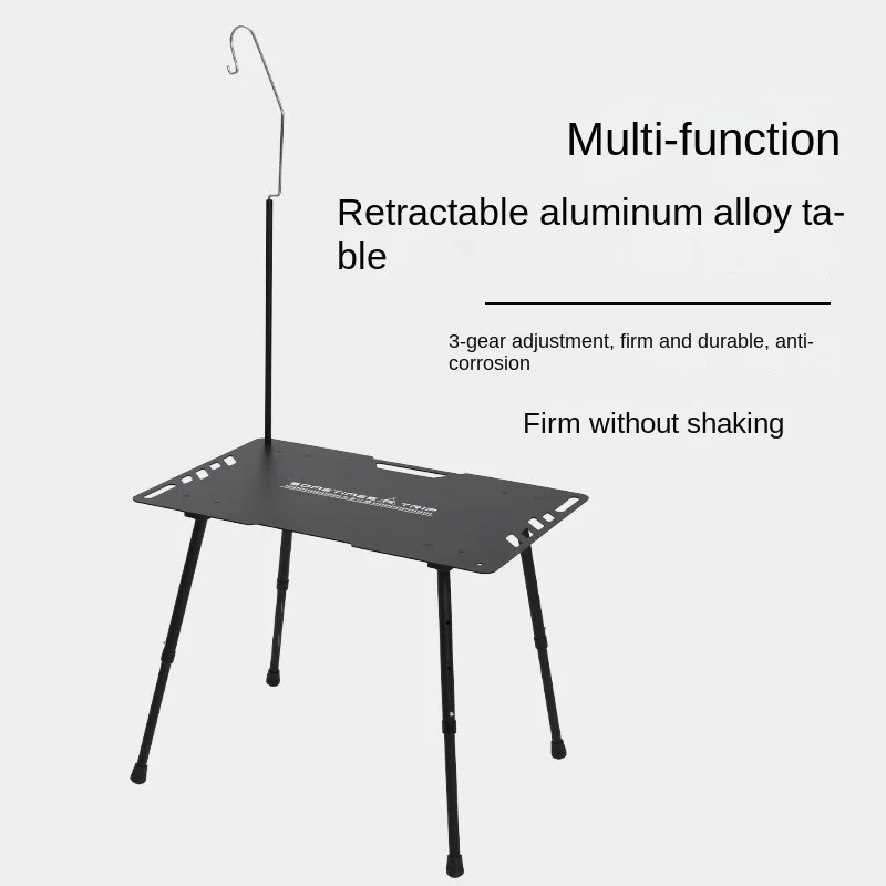 Outdoor Aluminum Alloy Tactical Table Light Stand Portable Multifunctional Camping Picnic Lightweight Lifting Folding Table