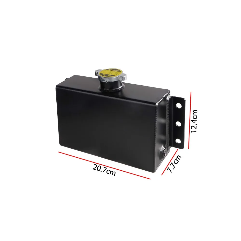 1.6L Universele Koelvloeistof Overflow Tank Reservoir Kit Aluminium Materiaal voor Auto voertuigen Onderdelen Zwart Zilver OC-1009-BK