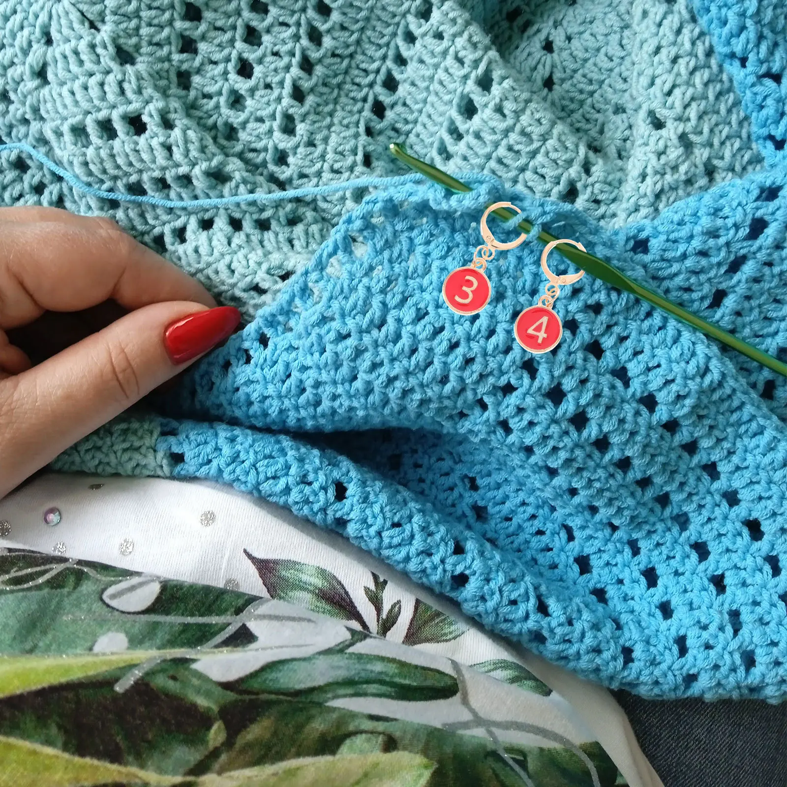 

1Set Numbered Alloy Knitting Row Counters Small Round Crochet Stitch Markers Metal Knitting Stitch Holder Set Marker