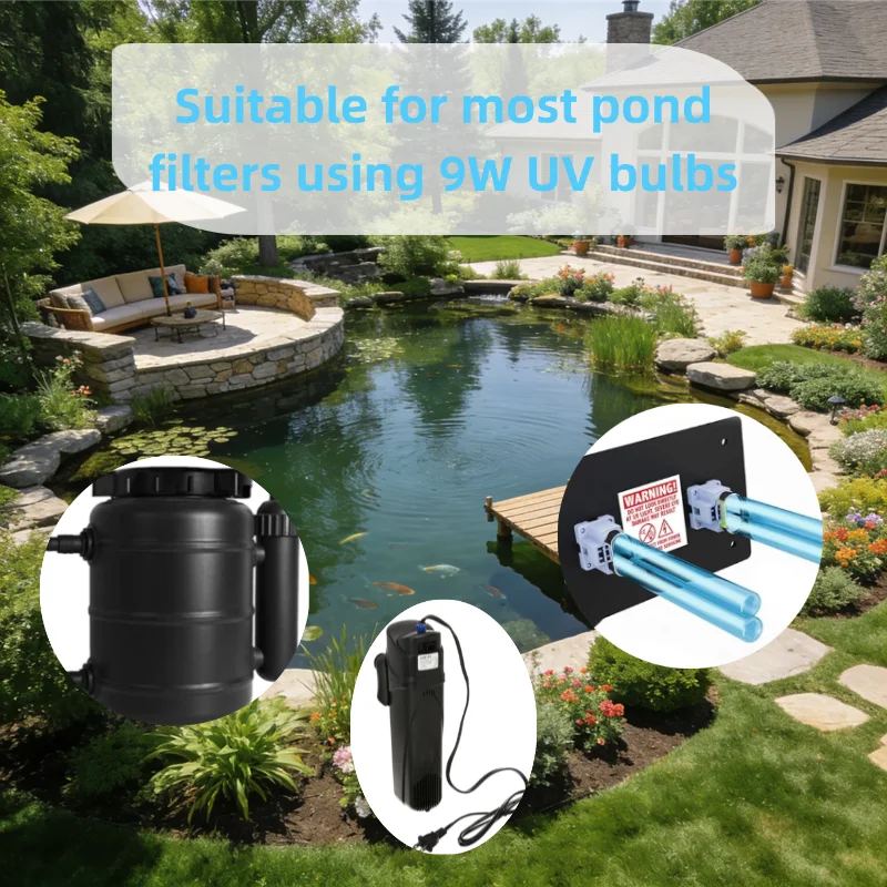 Immagine 5: Lampada UV 2 x 9W G23 per filtro laghetto UVC e chiarificatori, ricambio per acquario e laghetto