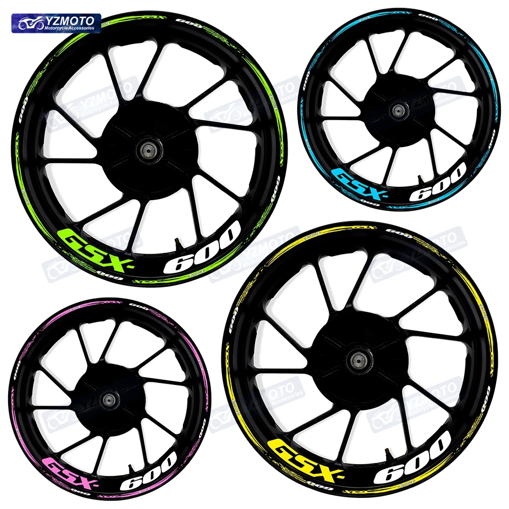 

Аксессуары для мотоциклов, наклейка для GS X 600, передняя и задняя 17-дюймовая ступица колеса серии R, гоночная наклейка, светоотражающая лента на обод автомобиля, наклейки
