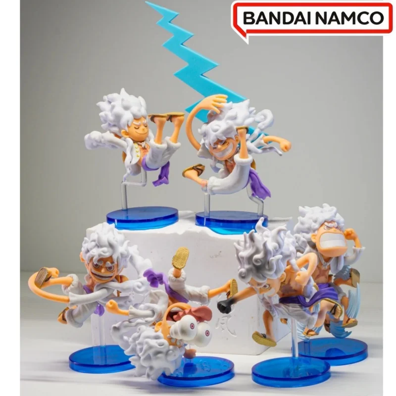 

Bandai 10cm Mini One Piece Luffy Gear 5 Action Figure Sun God Nika Statue Anime Figurine Pvc Model Doll Collection Toy Gift Kids
