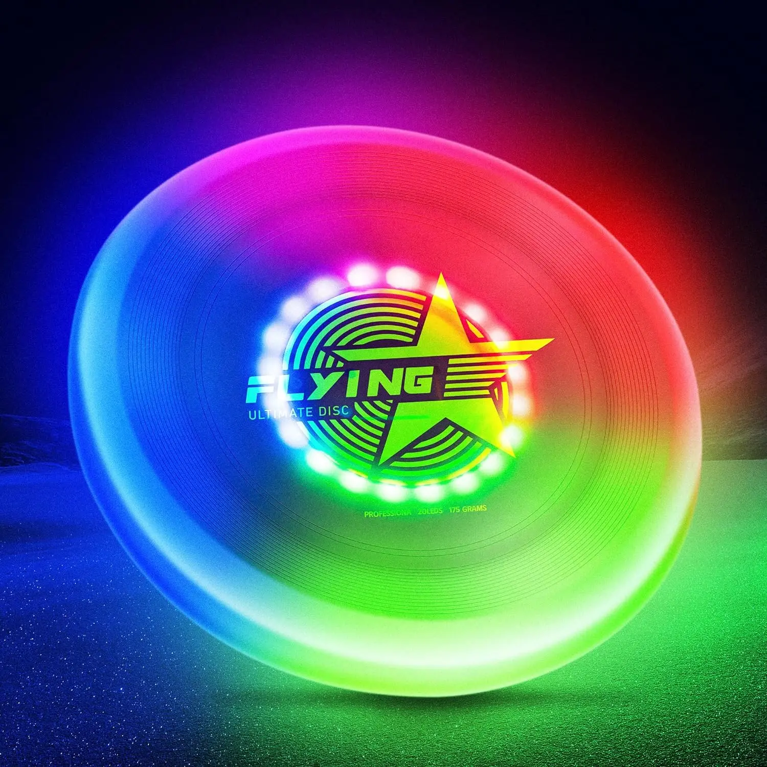 Glow in The Dark LED Flying Disc7 Dynamic Modes, 7 Colors, IP65 Waterproof, Birthday & Camping Gift for Men/Boys/Teens/Kids