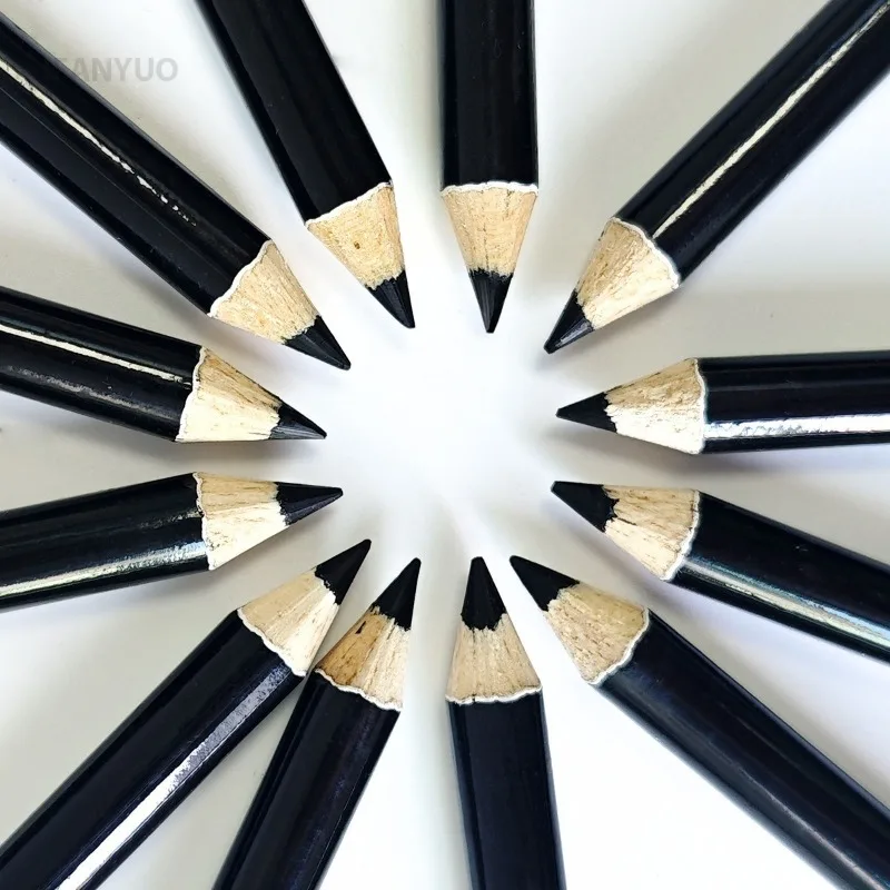 1/3Pc 高着色アイライナーペンシル黒木製アイライナー眉ペンシルハードリフィルスムーズブラック長期的な化粧品メイク