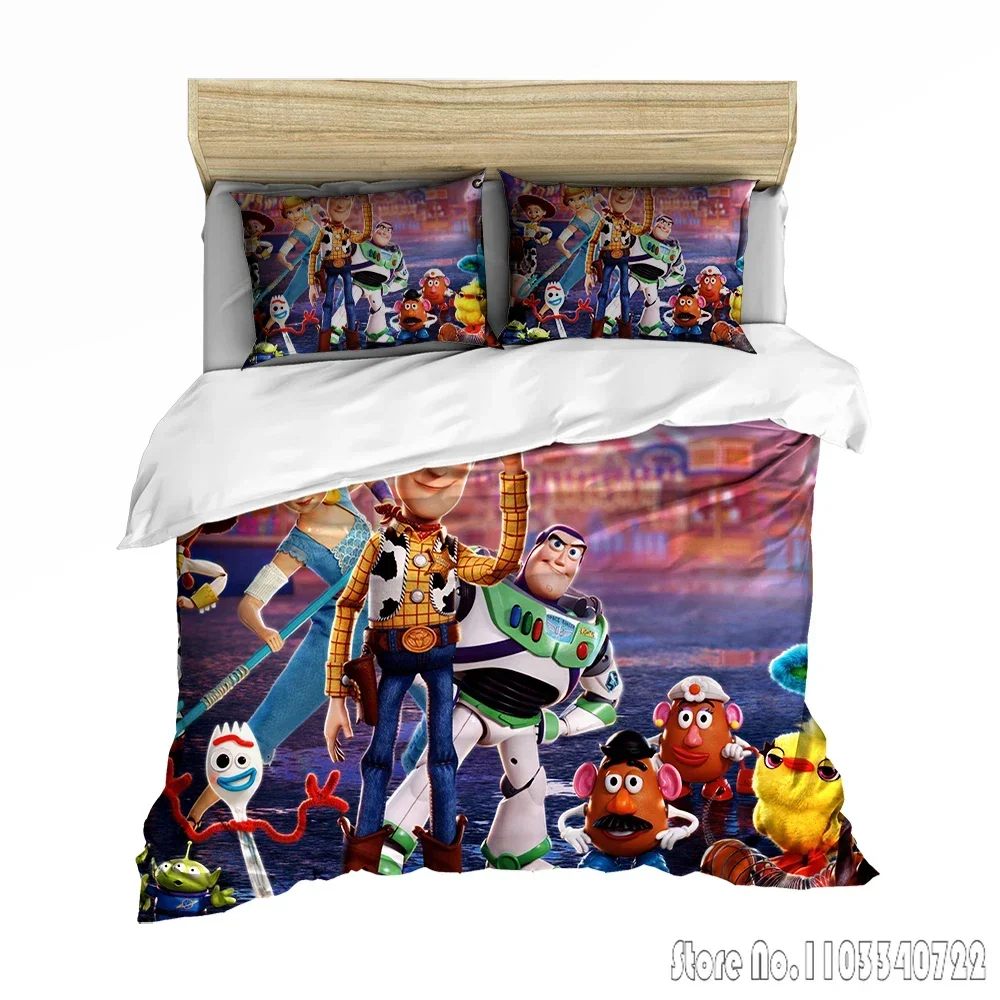 Disney Toy Story Sheriff Woody Buzz Lightyear Duvet Cover Set HD Comforter Cover for Kids Bedding Sets Bedclothes Bedroom Decor