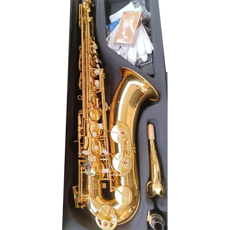 Japan  T 901 Professional level musical instrument Tenor Saxophone Gold Carving tube body Woodwind Brass With Case Mouthpiece Gl