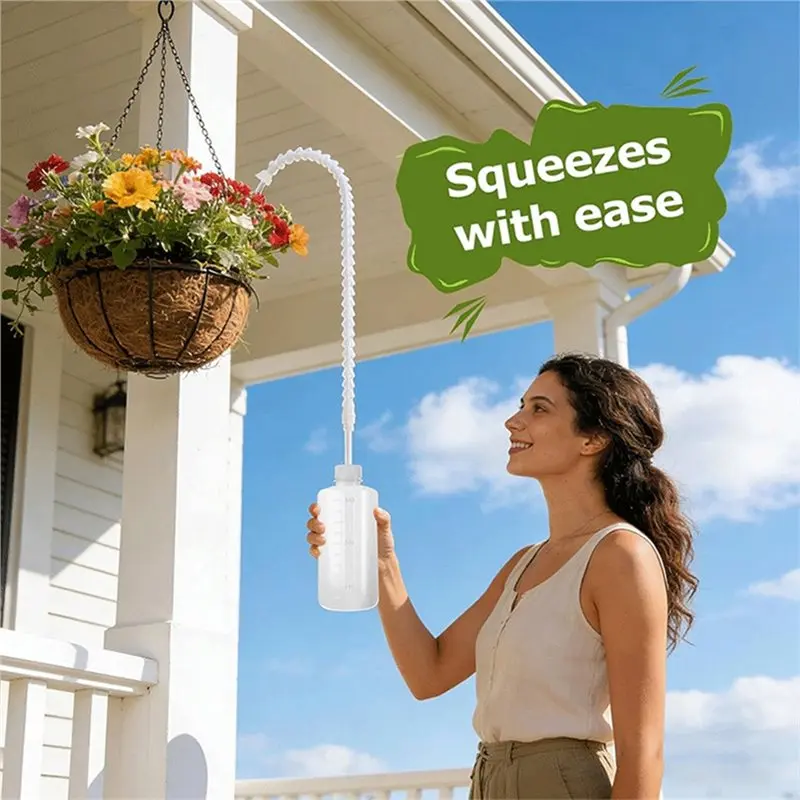【CYBER MONDAY】Watering Squeeze Bottle For Hanging Plants Long Nozzle Container With Adjustable Angle For Indoor Outdoor Hung Pla