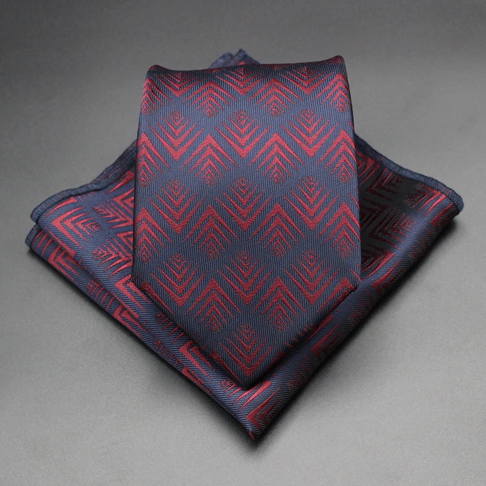 Geometrische pfauenblaue Designer-Hochzeitskrawatte für Herren, Einstecktuch, Geschenk, modisches Krawattenset für Herren, Business-Party