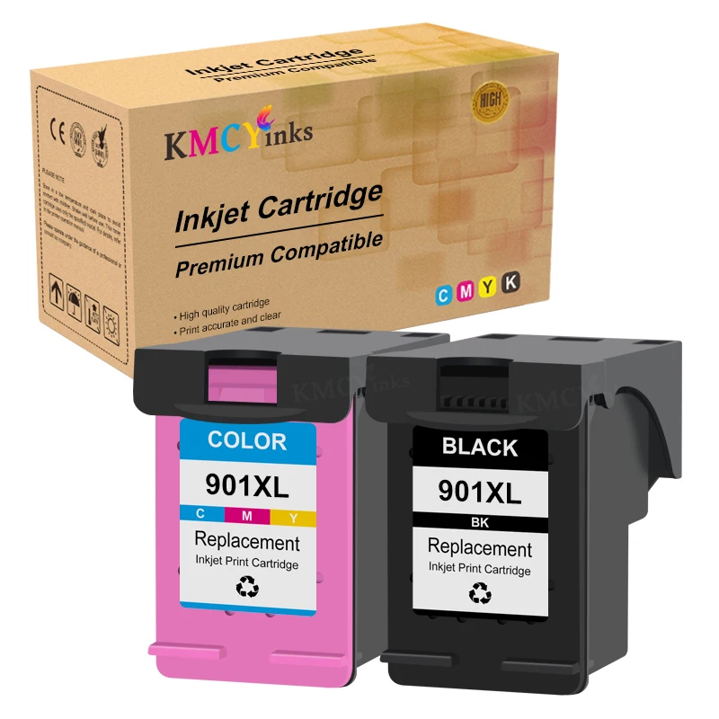 KMCYinks Refillable Ink Cartridge 901XL 901 For HP 901XL Printer Officejet J4500 J4524 J4530 J4540 J4550 J4580 J4585 Printers