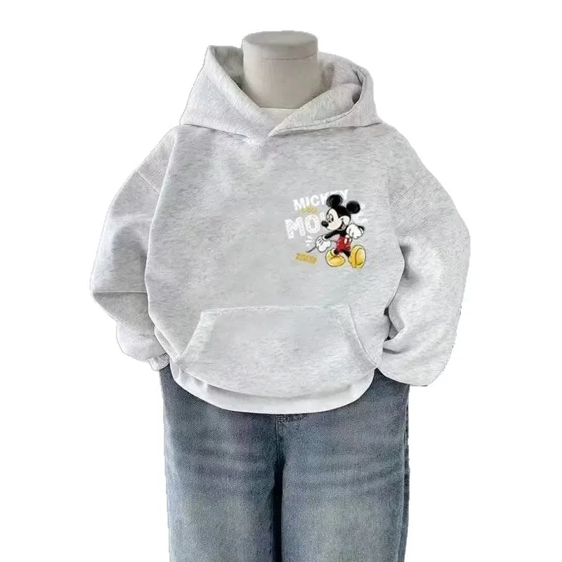 

Детская флисовая толстовка с Микки Маусом 2025, утолщенный пуловер с героями мультфильмов для мальчиков и девочек, теплый зимний топ, новое поступление