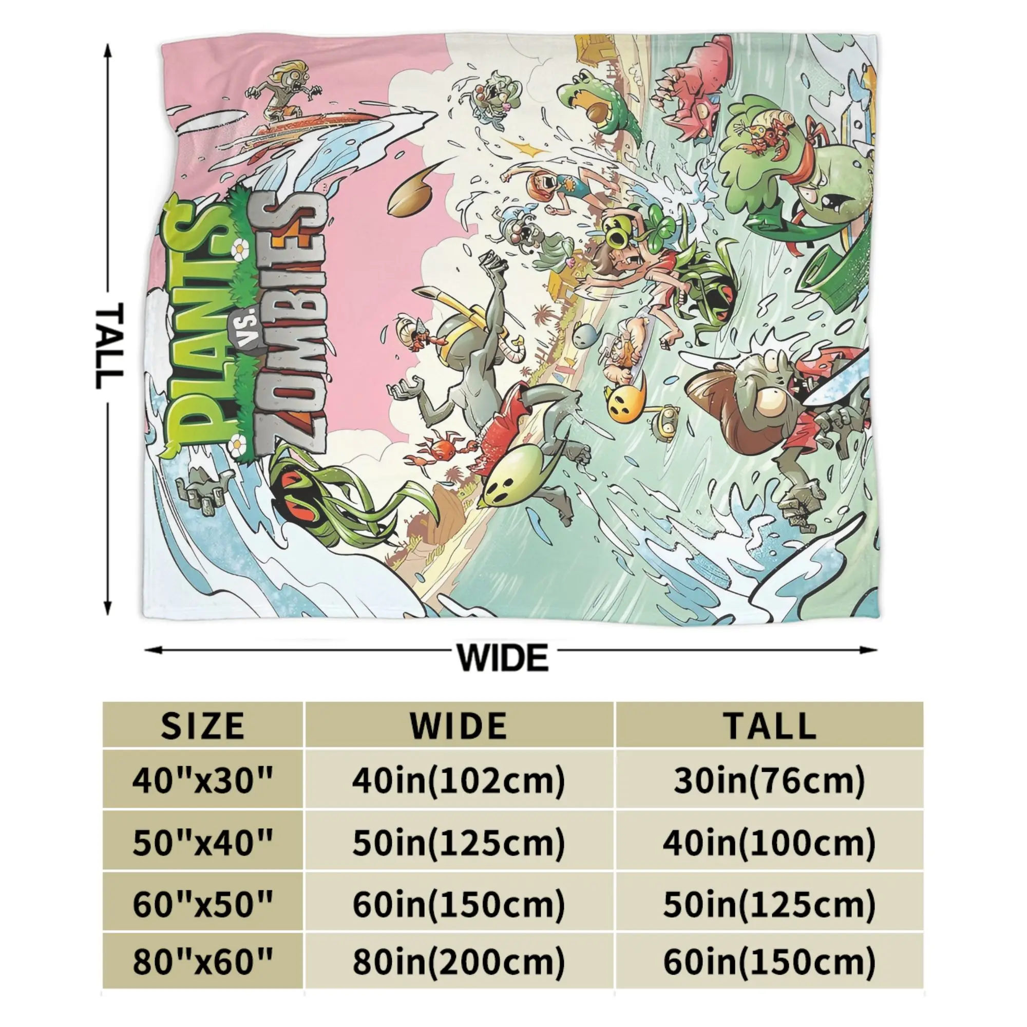 لعبة P-Plants-vs-Zombie بطانية ناعمة دافئة السفر أفخم الفراش يلقي غرفة المعيشة مريحة الفانيلا المفرش أريكة غطاء سرير #6