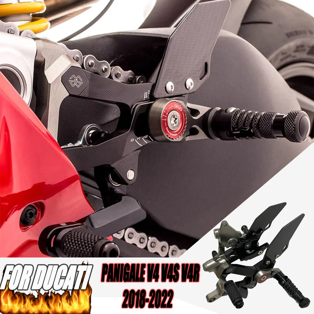 For DUCATI PANIGALE V4 V4S V4R 2018-2022 New Streetfighter V4/S RearSet Foot Pegs Bracket Heel Guard Motorcycle Accessories