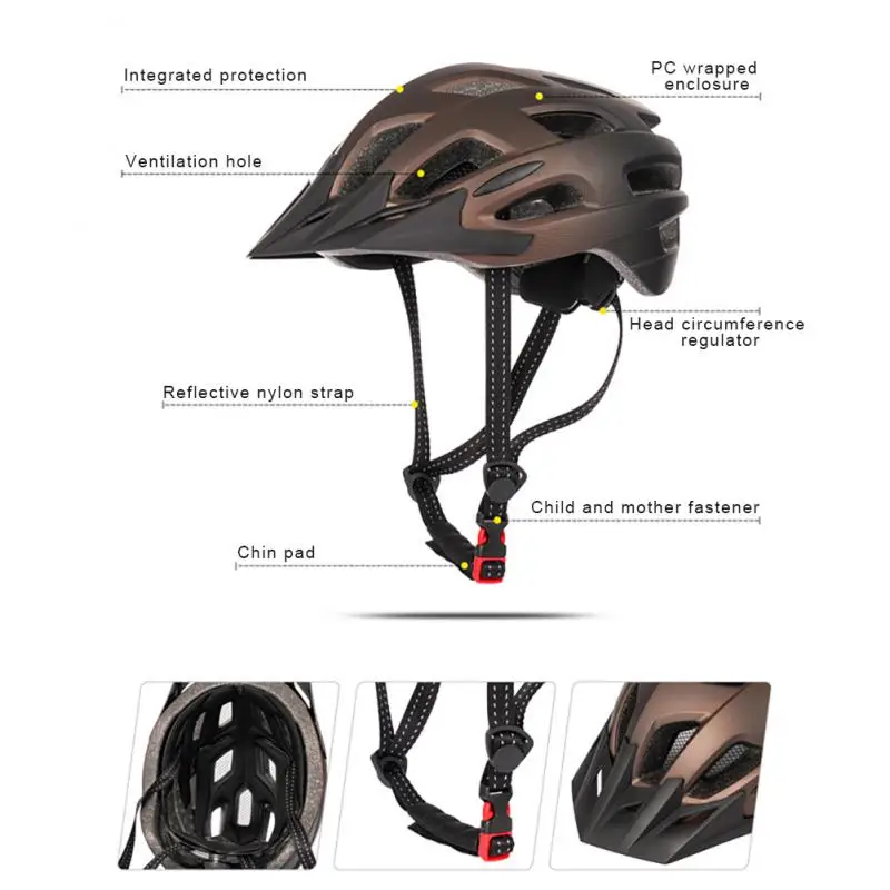 New Helmet Integrally Molding Mountain Bike Riding Helmet With Detachable Brim Outdoor Cycling Shock Absorption Helmet