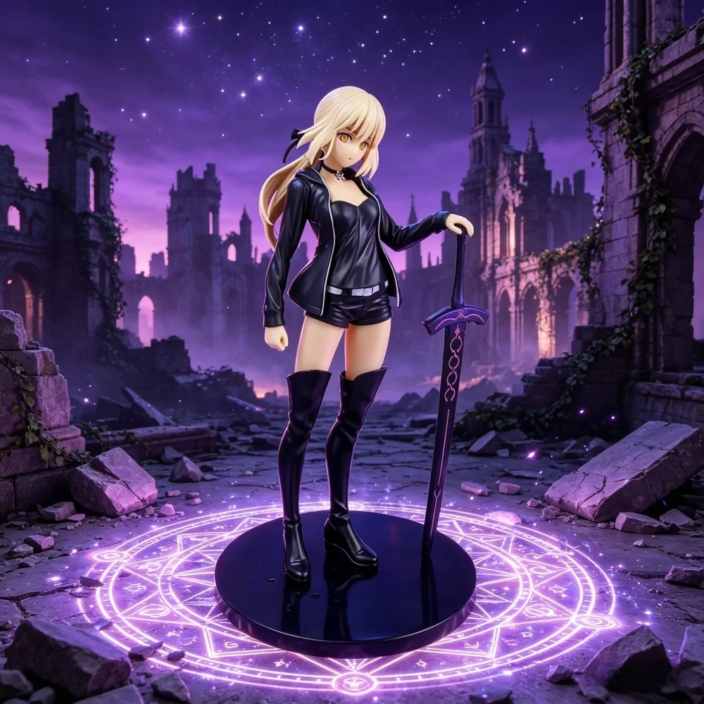 24CM Anime Fate/Grand Order Altria Pendragon 1/7 Saber PVC-Figur Stehende Schwert-Modellfigur Spielzeug Geschenk Sammlerstück Actionfigur