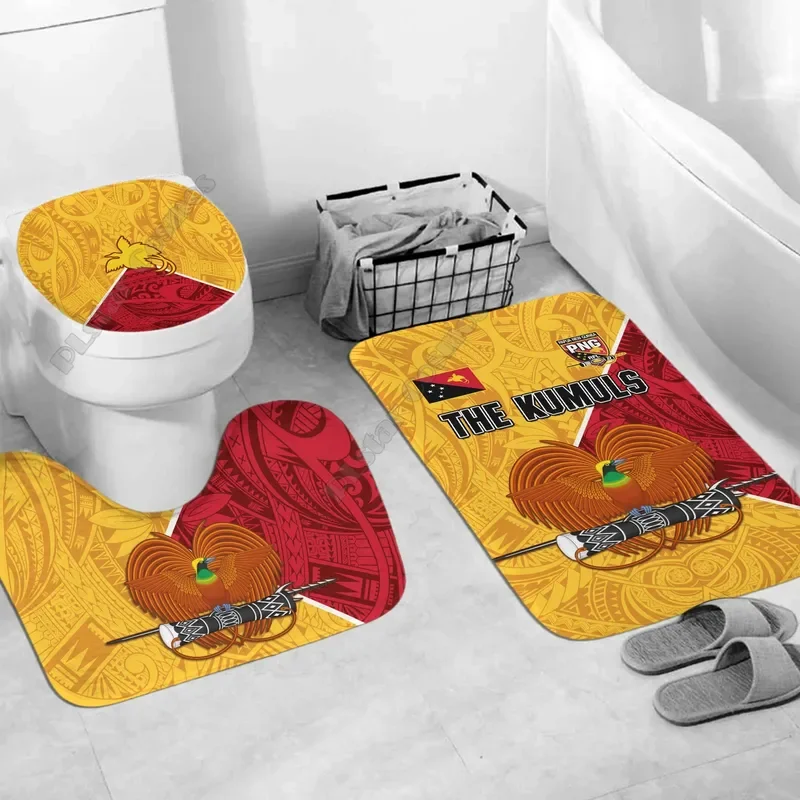 Tonga Bathroom Set Independence Anniversary Special Version 3D printed Bathroom Pedestal Rug Lid Toilet Cover Bath Mat Set