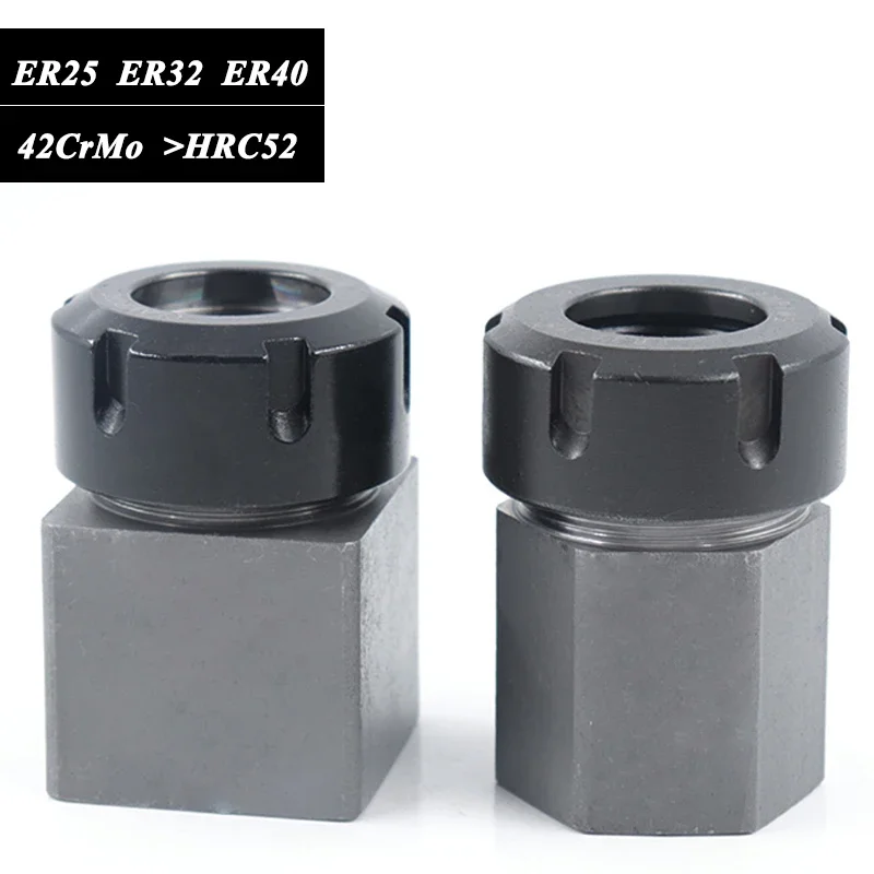 CJLY High quality Square ER25 ER32 ER40 Block Hard Steel Hex ER Collet Chuck Seat For CNC Lathe Engraving Cutting Machine Tool