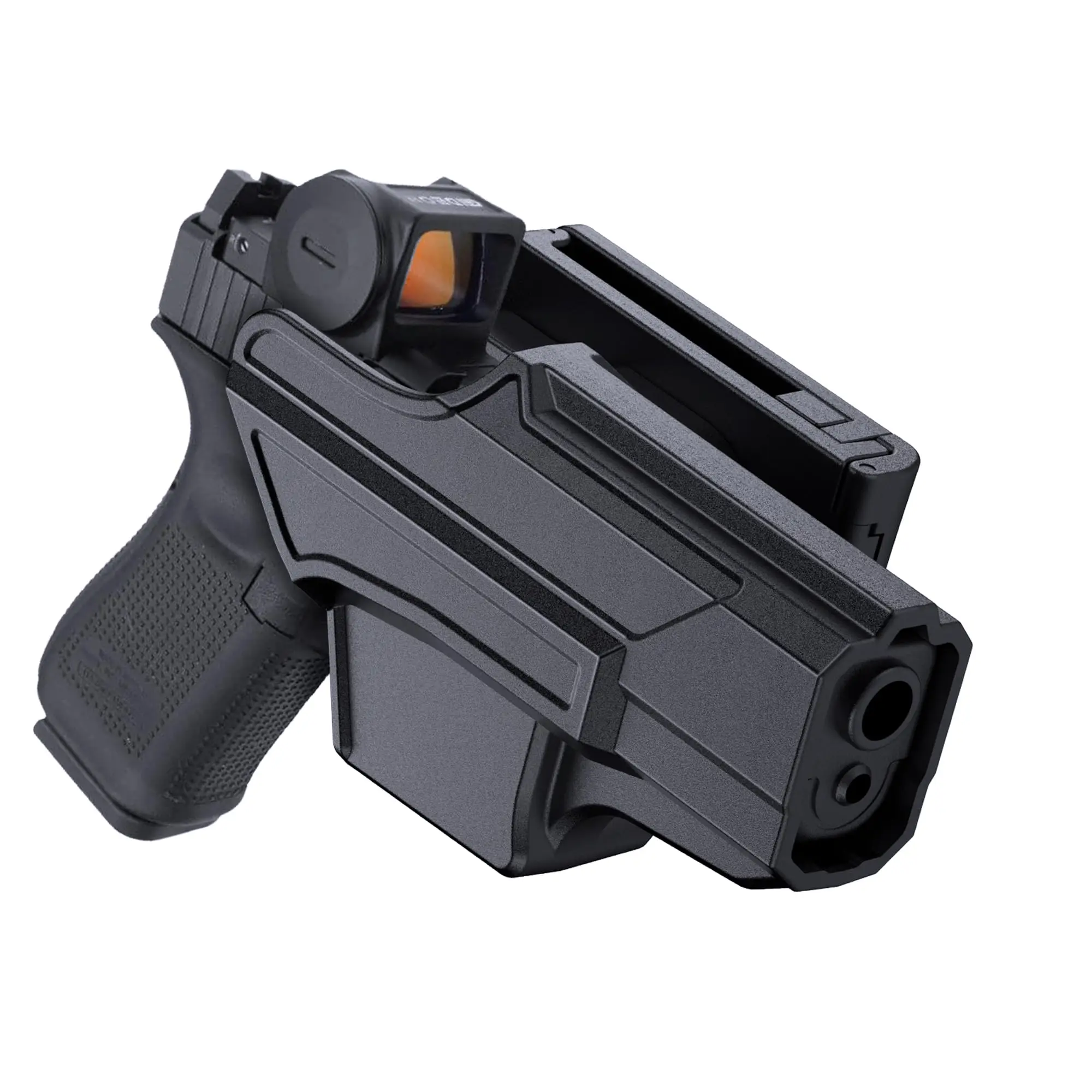 

CLUSGO 360 Degree Rotating Glock19 Belt Holster Quick Draw Gun Holster Case for Right Hand Compatible with G19 G23 G32 G19X G44