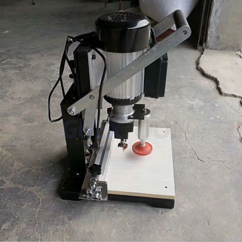 Mesin bor engsel pekerjaan kayu 1100W, mesin bubut portabel tiga dalam satu CNC multifungsi mesin bor semi otomatis DIY