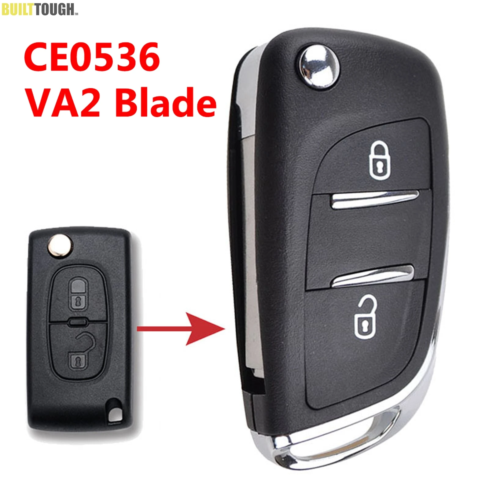 Modified Flip Folding Remote Key Case Fob Shell For Peugeot 207 307 308 3008 5008 Expert Partner Citroen C3 Picasso Blade CE0536