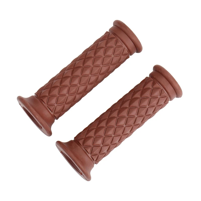 

2Pcs 7/8" 22mm Motorcycle Handle Motorbike Bar Hand Grips（black/brown)