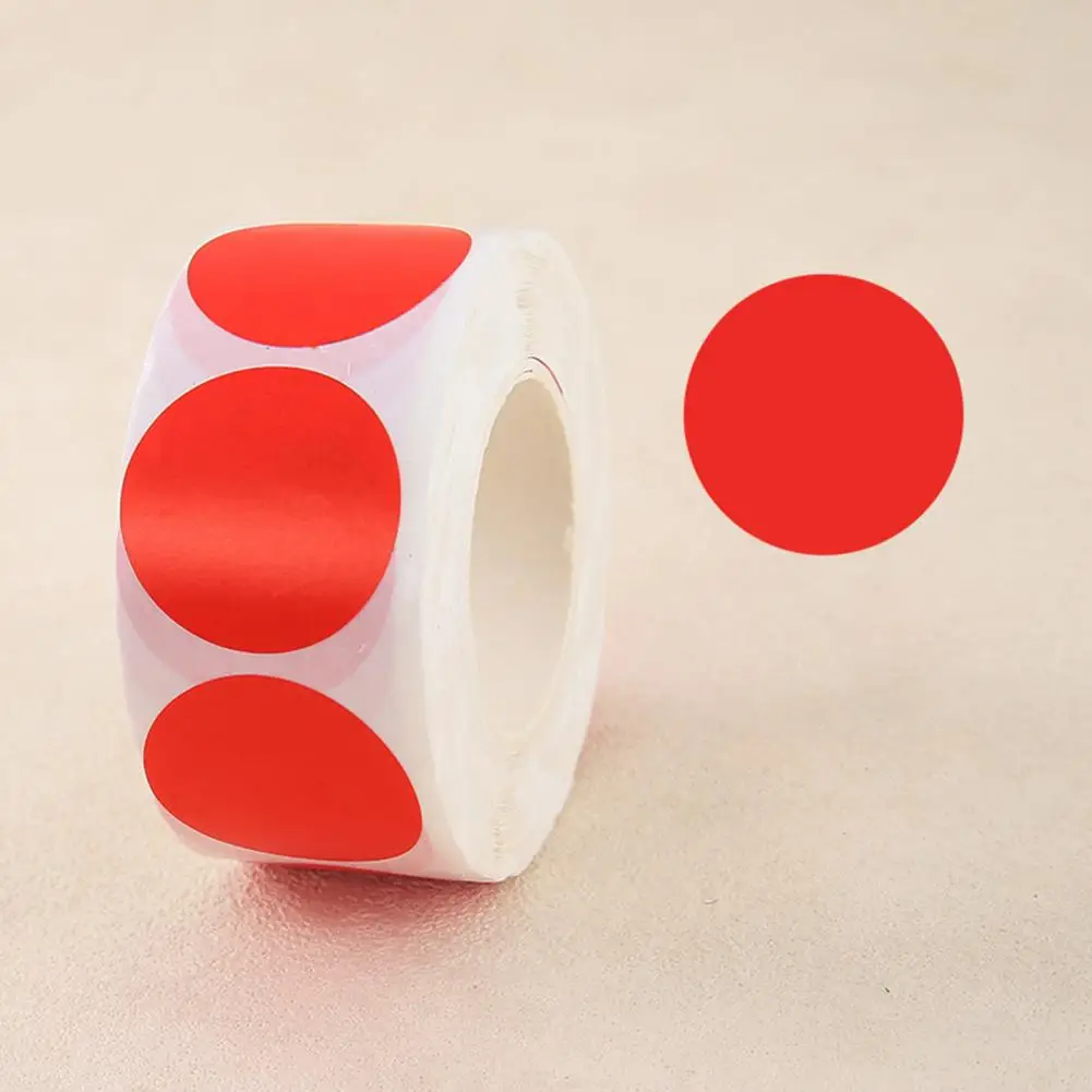 防水ステッカー オフィス教室クラフト用のカラフルなドットステッカー カラーコーディング用防水ラウンドラベル プレミアム粘着