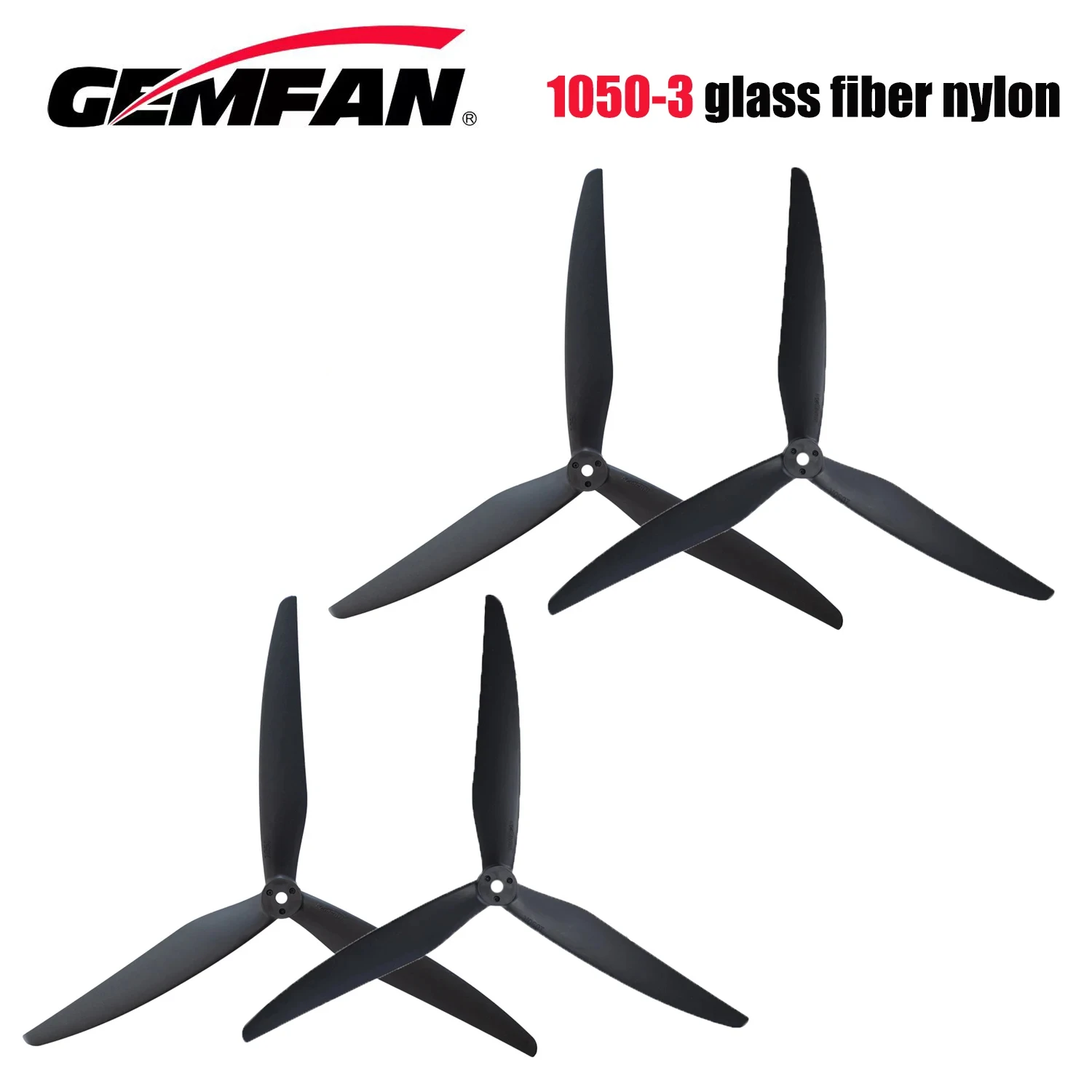 2Pairs Gemfan 1050 10X5X3 3-Blade Glass Fiber Nylon Propeller Prop  (2CW+2CCW) for Multirotor 10inch 10