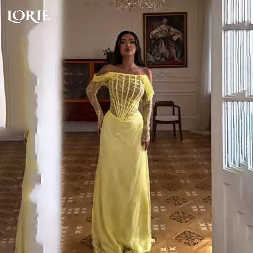 

LORIE Саудовская Аравия Вечернее платье Ruch с открытыми плечами длиной до пола, платья принцессы для выпускного вечера со складками Иллюзия Аравия Вечернее платье по индивидуальному заказу