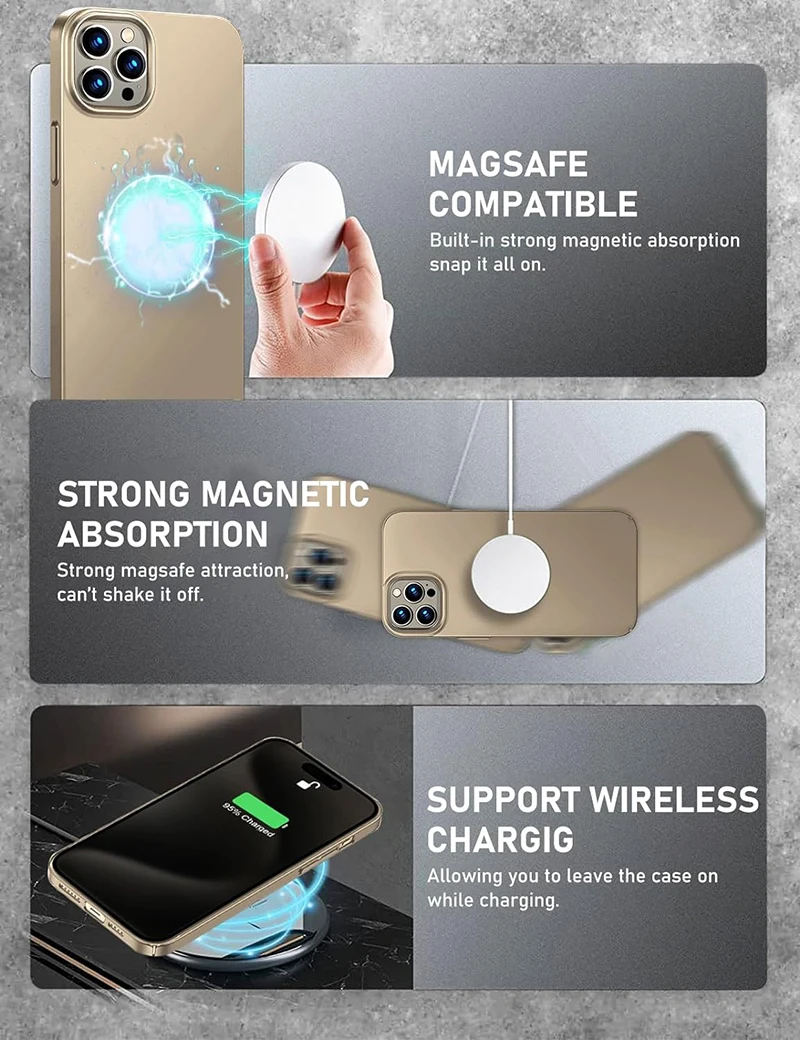 Luxury Matte Hard PC Case For iPhone 16 15 14 13 12 11 Pro Max Plus Mini Ultra Thin Back Cover Solid Color Shockproof Slim Shell